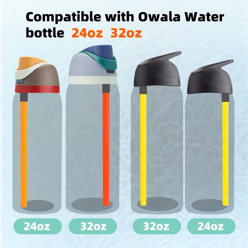 YOUCOX Straw Replacement for Owala Water Bottle 24 oz 32 oz, Reusable Plastic Straws with 1 Cleaner Brush, BPA-free, Dishwasher Safe, Straw Accessories Compatible with Owala Water Bottle - Image 3